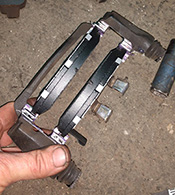 the brake pads installed in the caliper